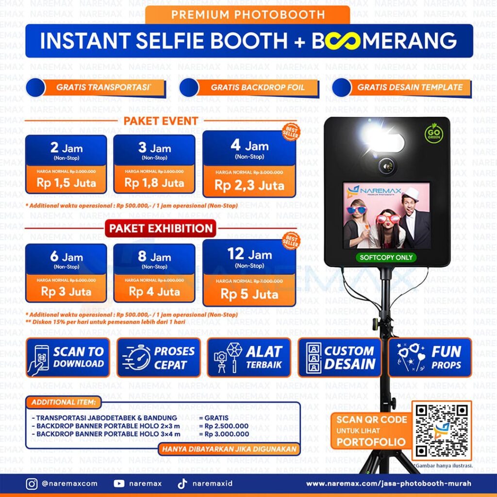 Vendor Jasa Photobooth Instan Selfie Booth Murah Jakarta - Daftar Harga Pricelist Rental Jasa Photobooth Instan Selfie Booth Bogor Depok Tangerang Bekasi Bandung Surabaya Bali Terbaik