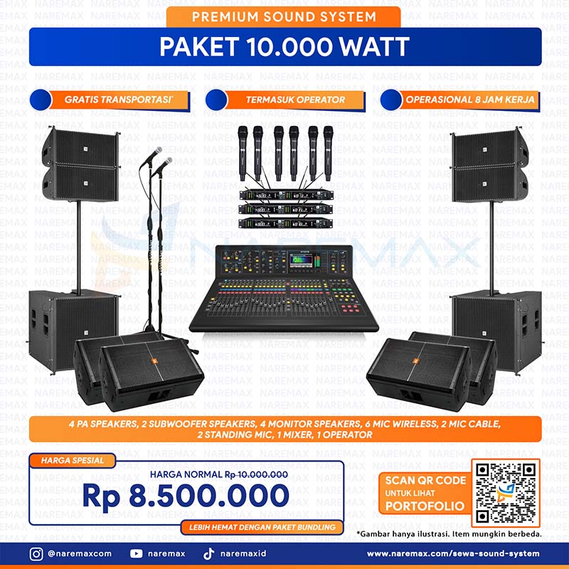 Vendor Sewa Sound System Murah Jakarta Paket 10000 Watt - Daftar Harga Pricelist Rental Jasa Sewa Sound System Bogor Depok Tangerang Bekasi Bandung Surabaya Bali Terbaik