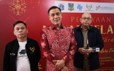 Natal Pelajar Jakarta Utara Bersama Naremax Premium Event Partner dan Laskar Garuda Pancasila - Foto : Staf Khusus Gubernur dan Wakil Gubernur Jakarta Bidang Komunikasi Publik, Cyril Raoul Hakim alias Chico Hakim (tengah)(dok.voiceindonesia.co/as)
