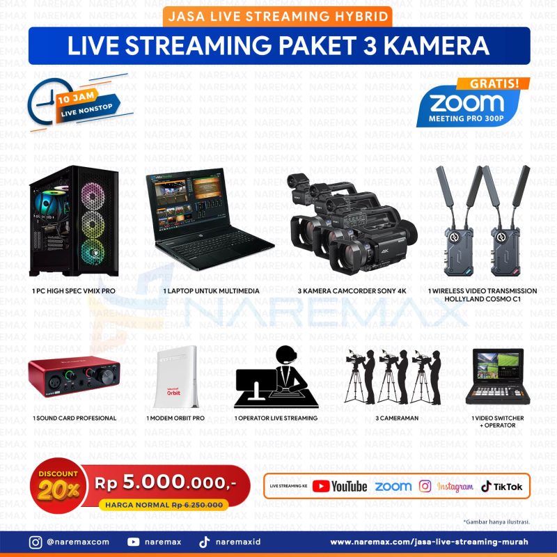 Homepage New Edition 16 Jasa Live Streaming Multicam Hybrid Murah Paket 3 Kamera - Vendor Jasa Live Streaming Murah Jakarta Bogor Depok Tangerang Bekasi